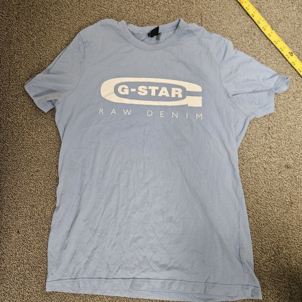 G-Star Raw T Shirt X-Large XL Cotton Round Neck Short Sleeve Blue - Picture 2 of 8